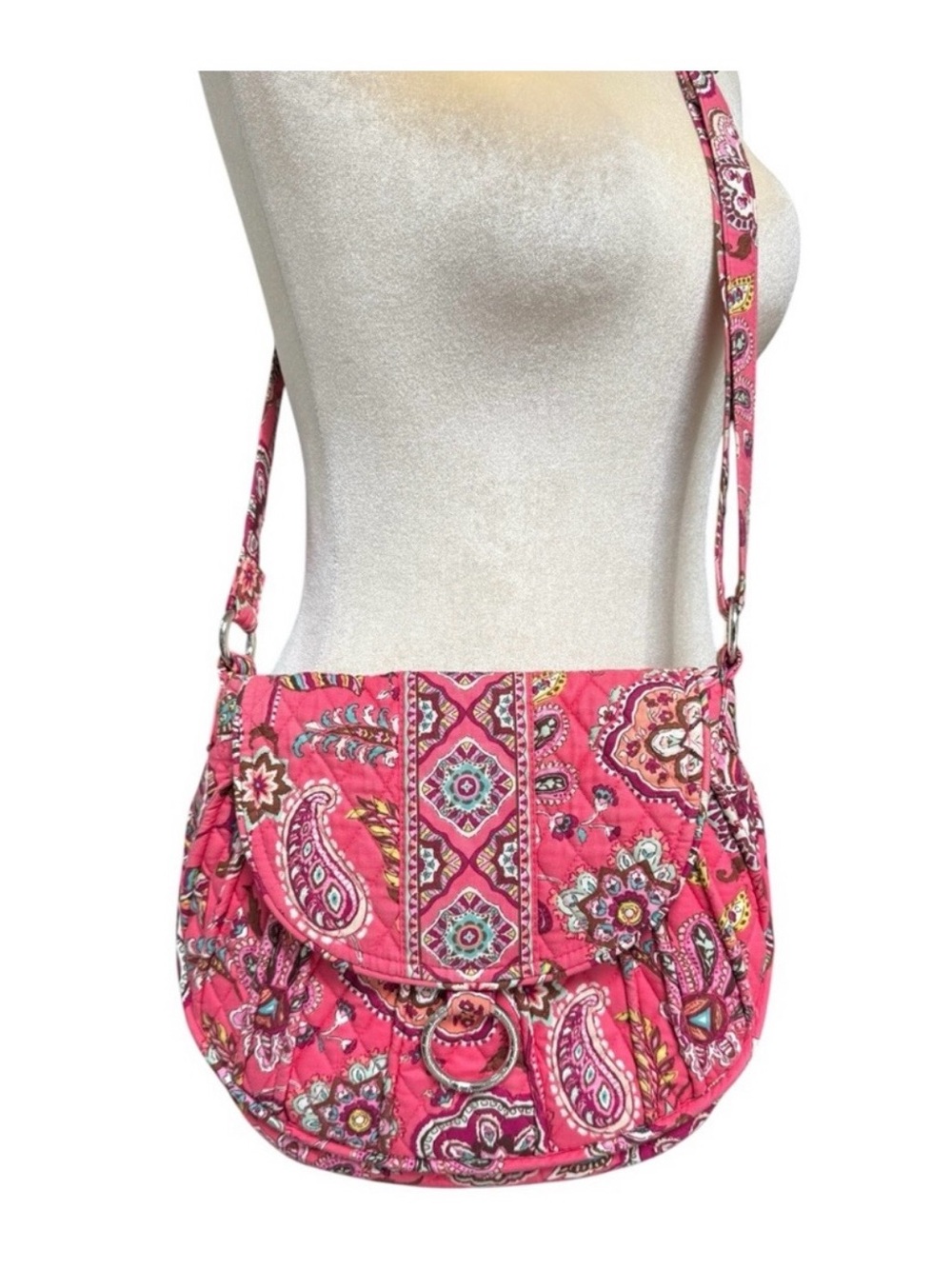 Vera Bradley SET Crossbody Saddle Up Bag Zip Card Wristlet Set Call Me Coral